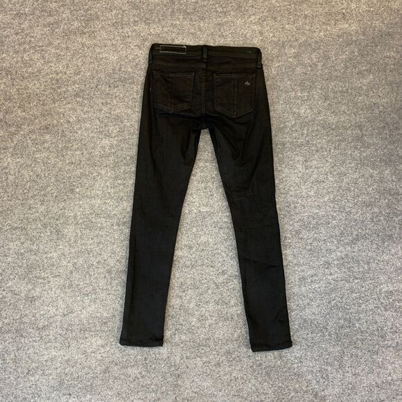 Rag & Bone Jeans Womens 25 Coated Black Stretch Denim Skinny Ankle Cotton Blend - Picture 7 of 11